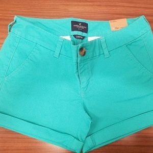 American Eagle Teal Midi Shorts